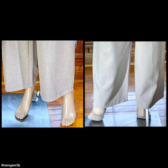 •MIX BY TAHARI ASL▪️Mid-Rise Oatmeal Tan Straight Leg Business Casual Pants - Picture 4 of 5